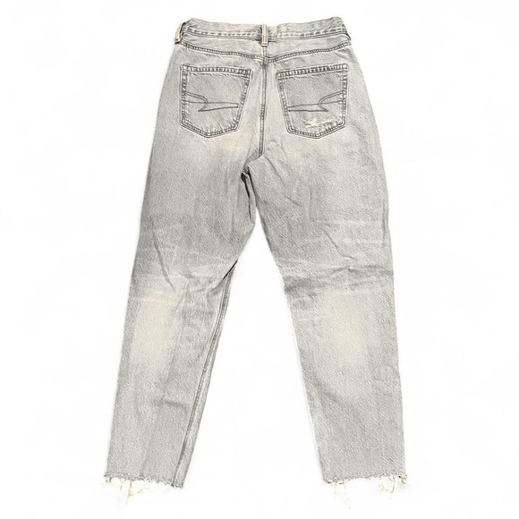American Eagle Mom Jeans Size 4 Short Light Wash High Rise Distressed - Picture 5 of 5